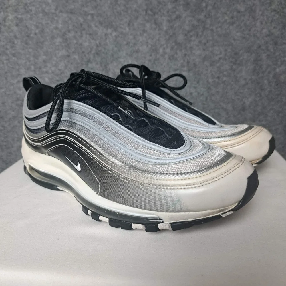 Nike‎ Air Max 97 Shoes Mens Size 10 Silver Black Running Sneakers 921826-016